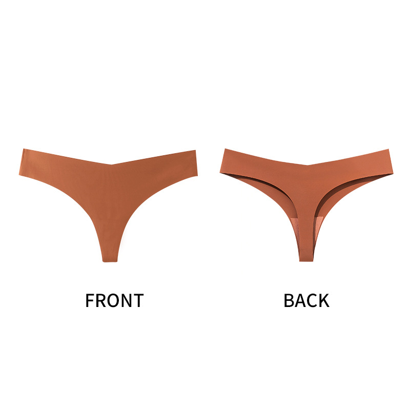 European and American One-piece Ice Silk Women's T-shaped plus size Underwear Pure Cotton Crotch Low Waist Sports Sexy Traceless T-shaped Underwear