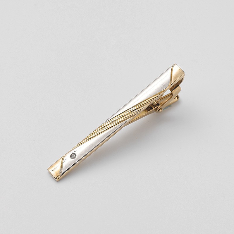 Simple fashion tie clip gold and silver two-color men's formal wear tie security clip wedding all-match tie clip men