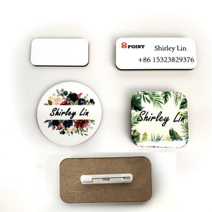Thermal Transfer Pin Famous Brand Badge with Badge Making Famous Brand Personalized Enterprise Badge nametag