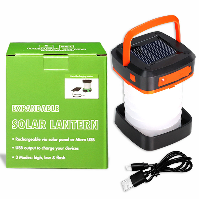 Spot solar lights outdoor outdoor emergency lights multi-functional USB camping lights retractable tent tent lights can be issued