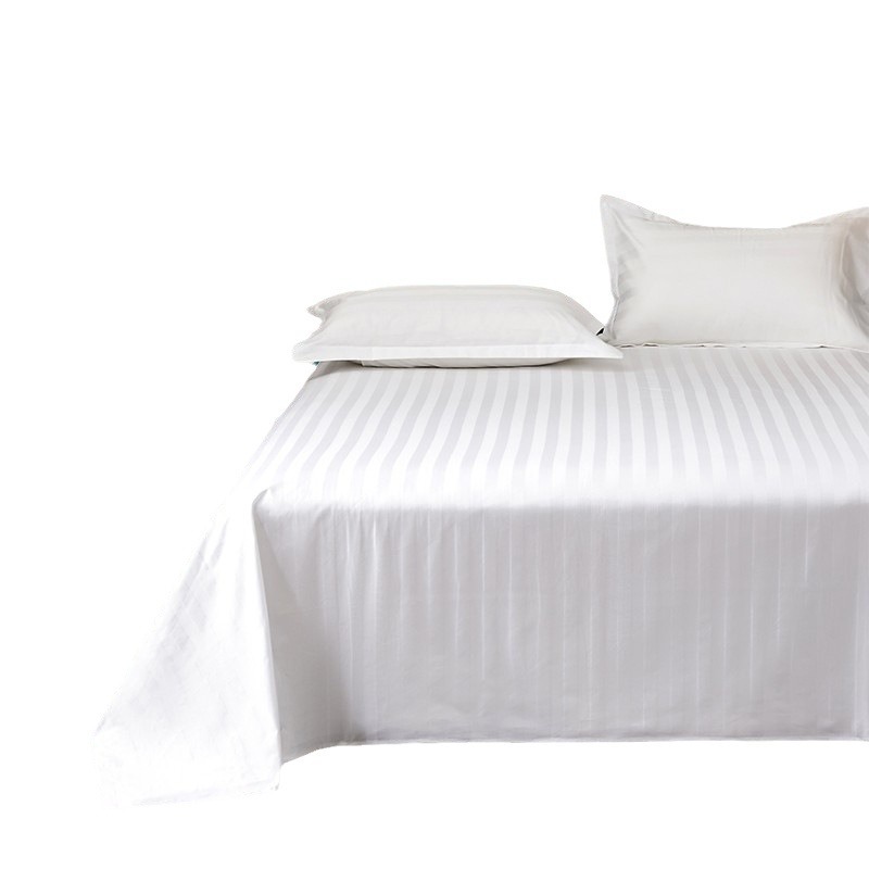 Star hotel bed sheet cotton 3cm satin single piece hotel 60s quilt white bed skirt hotel linen wholesale