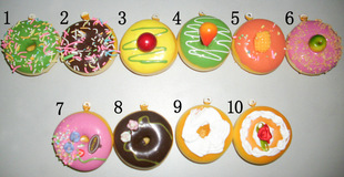 Simulated Donut Small Bread Pendant Keychain Refrigerator Sticker Gift Toy Food Toy Accessories