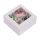 Window transparent 4-grain cup cake packing box white six-palace box afternoon tea dessert box direct sales