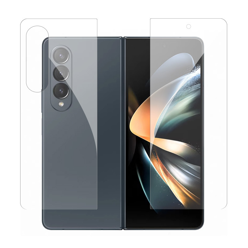 For Samsung Z Fold5 tempered film high aluminum plating Galaxy zfold4 transparent HD protection rear film sticker