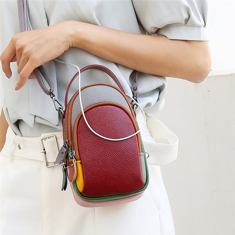 Genuine leather mobile phone bag women wholesale 2023 foreign trade new bags portable slung small bag head layer leather shoulder bag