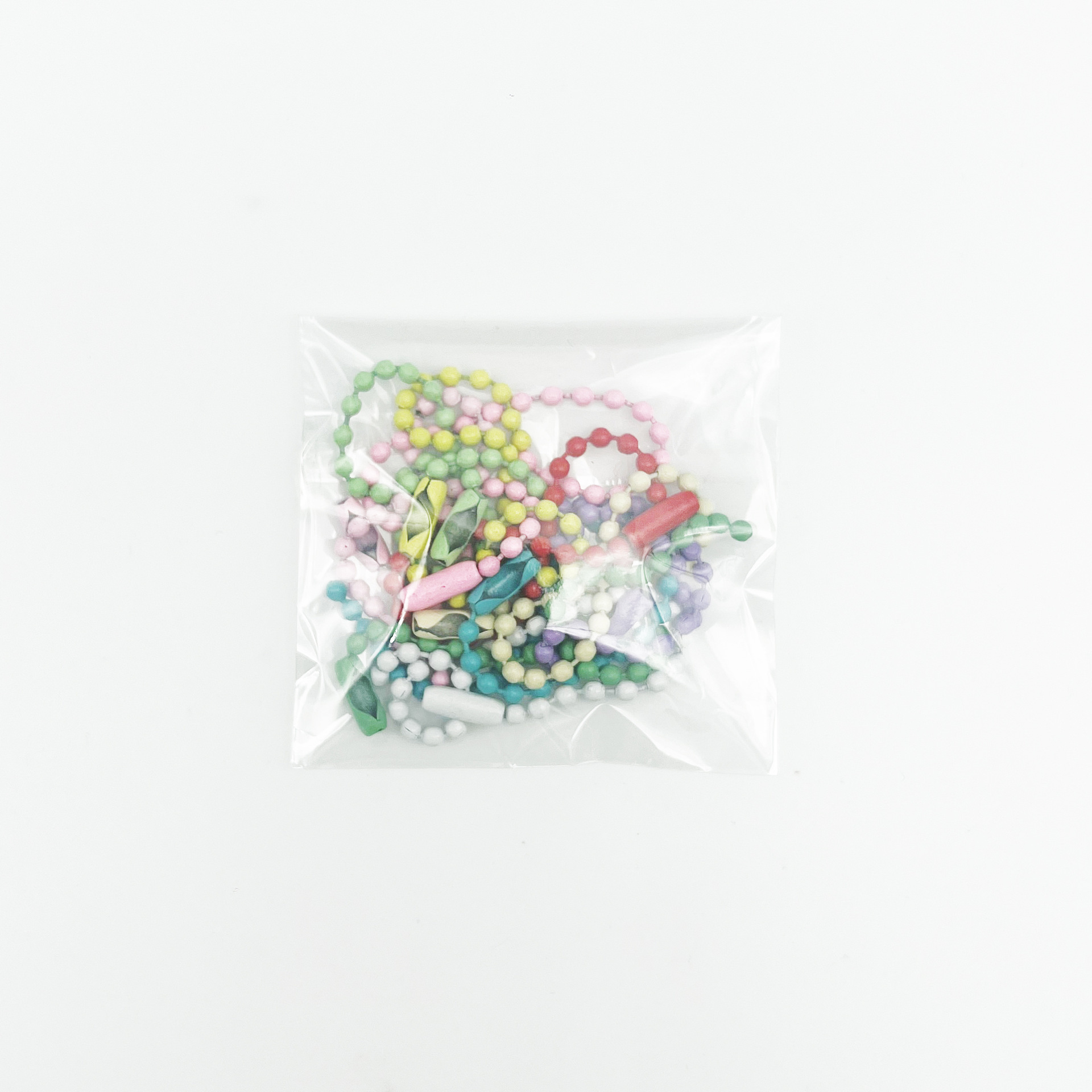 Factory 10cm color bead chain candy metal goo card tag chain DIY key chain toy pendant bead chain