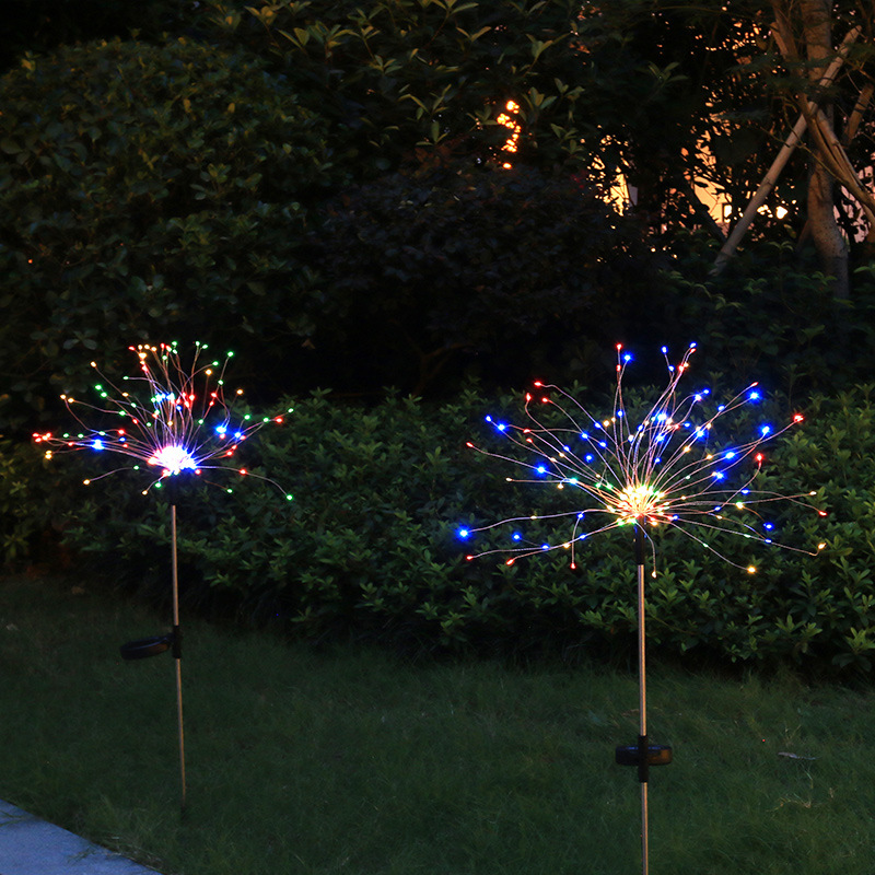Solar Garden lamp outdoor smoke lamp atmosphere lamp dandelion ground plug lawn waterproof copper wire lamp LED light string