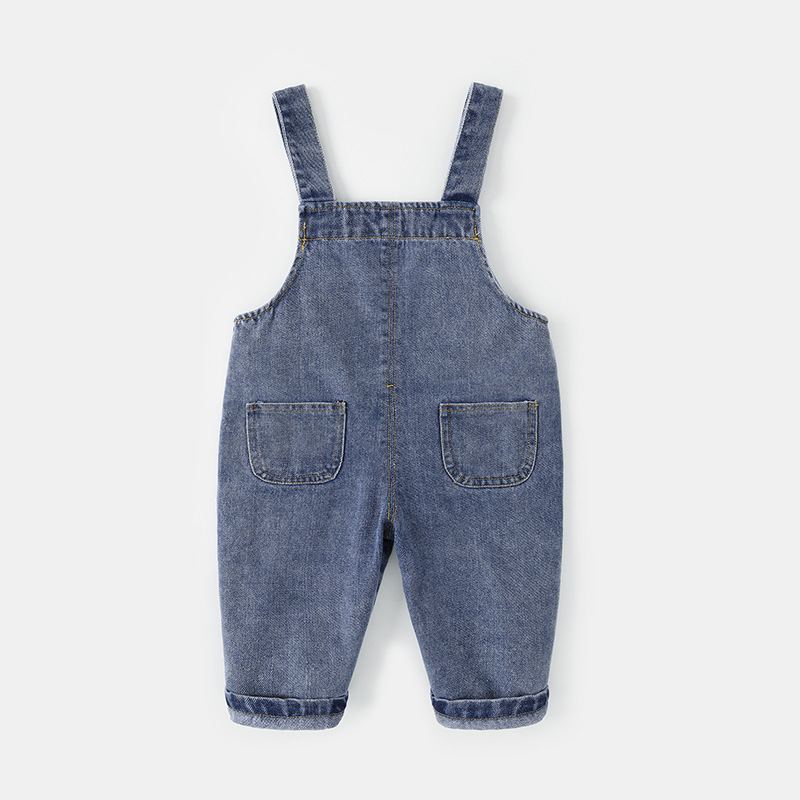 Baby's Denim Strapped Pants Spring and Autumn Baby Western Style Fashion Pants Boy's Cute Trousers Spring Korean Style Children's Fashion