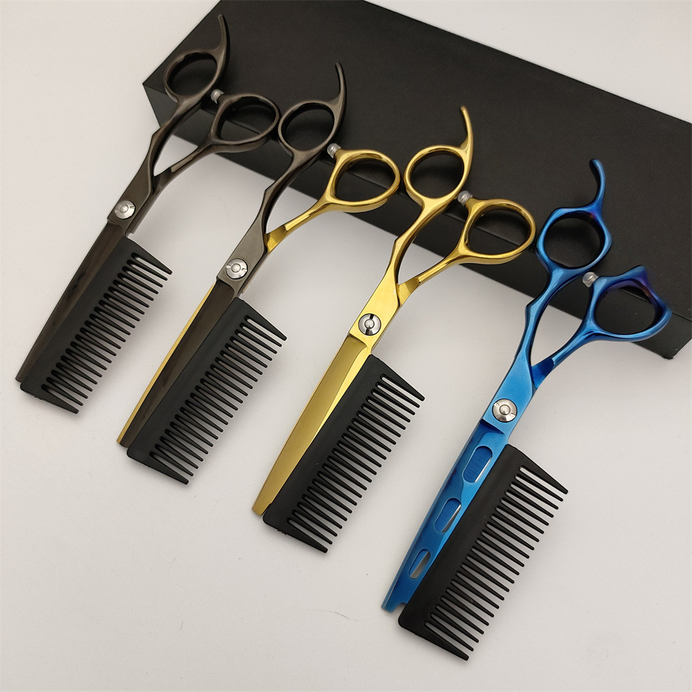 Factory Direct Sale New Hair Scissors with Comb Function, Comb Cutting, Multiple Color Options, International