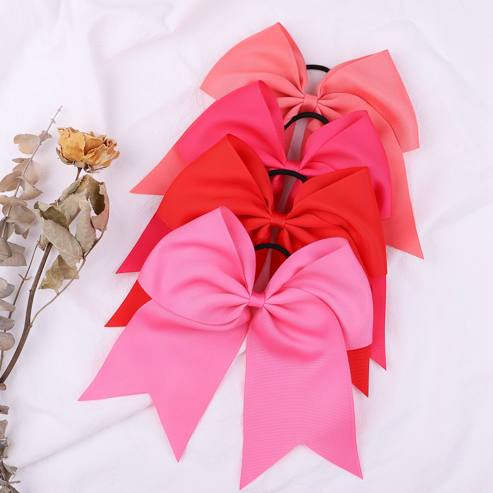 Cross Border AliExpress Children's Headwear Girl Dance 8 Inch Dovetail Hair Ring European and American Bow Rubber Band 598