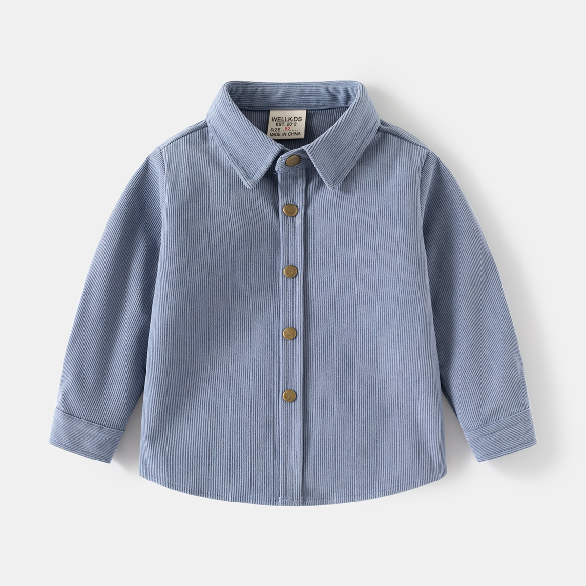 Children's shirt 2024 Spring and Autumn New handsome baby coat Korean style solid color corduroy shirt baby shirt fashion