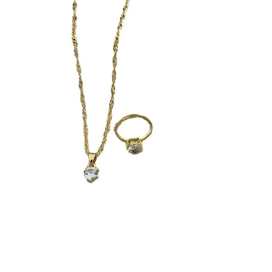 Hot Selling Simple suit Jewelry Fashion All-match Zircon Necklace Earrings Ring Bracelet Four-piece Jewelry in stock