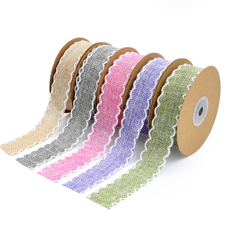 Cross-border new style imitation linen belt fabric flowers home decoration imitation ear linen belt in stock 10 size