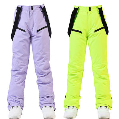 New Ski Pants Men's and Women's Strap Ski Pants Winter Windproof Waterproof Warm Thickened Snowboard Double Ski Pants