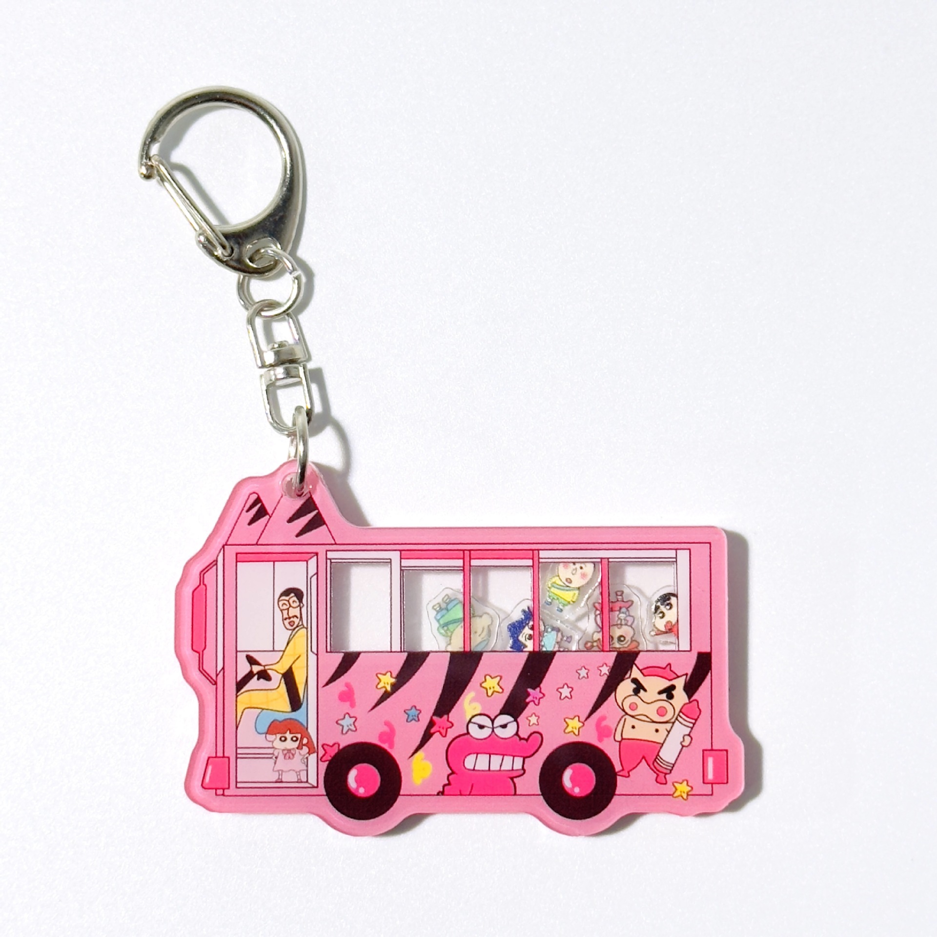 Little Red Book New Crayon little new school bus acrylic rocking music pendant desktop decoration keychain decoration acrylic