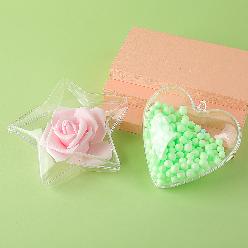 Factory wholesale transparent love candy box Korean-style plastic heart-shaped creative candy box five-pointed star storage box
