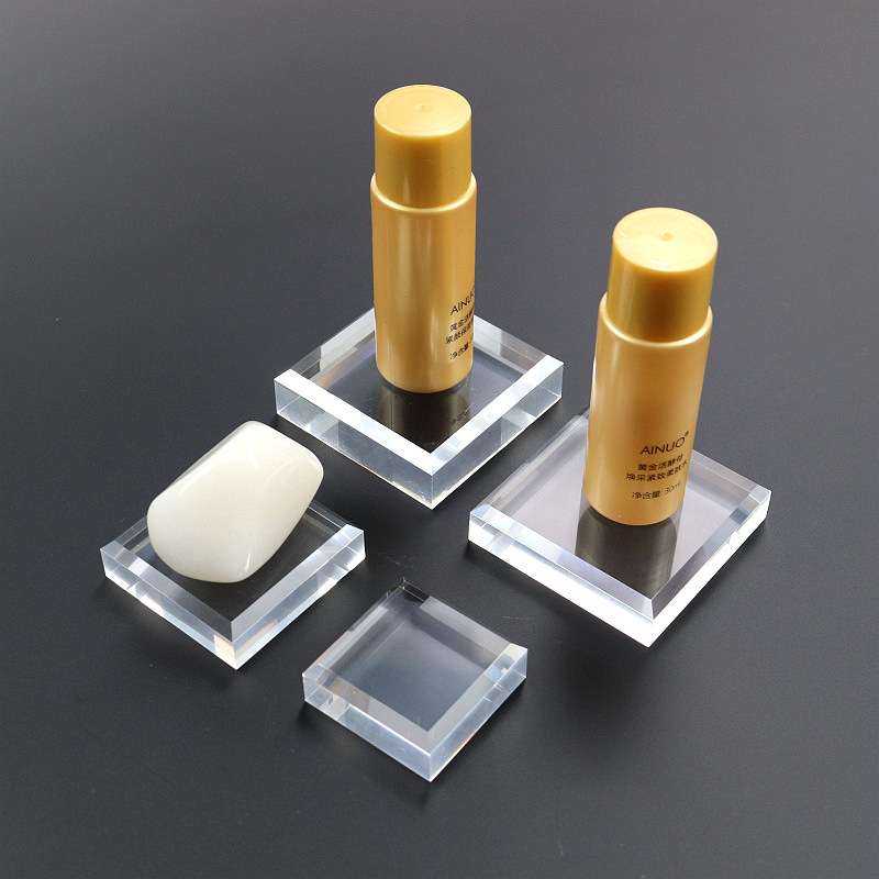 Transparent acrylic cosmetics square display stand Crystal display stand jewelry display stand