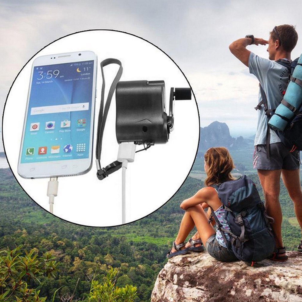 Outdoor emergency charger hand-cranked charger USB interface hand-cranked charger portable outdoor charging