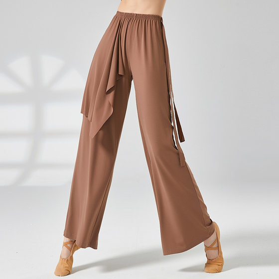 Classical dance loose ribbon wide-leg pants modern dance practice clothes adult Chinese dance performance clothes training dance pants