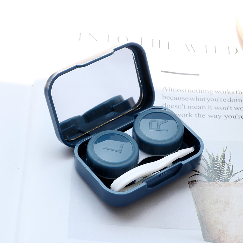 Cute Student Contact Lens Case ins Cartoon Colored Contact Lens Accompanying Box Double Box Portable Care Box