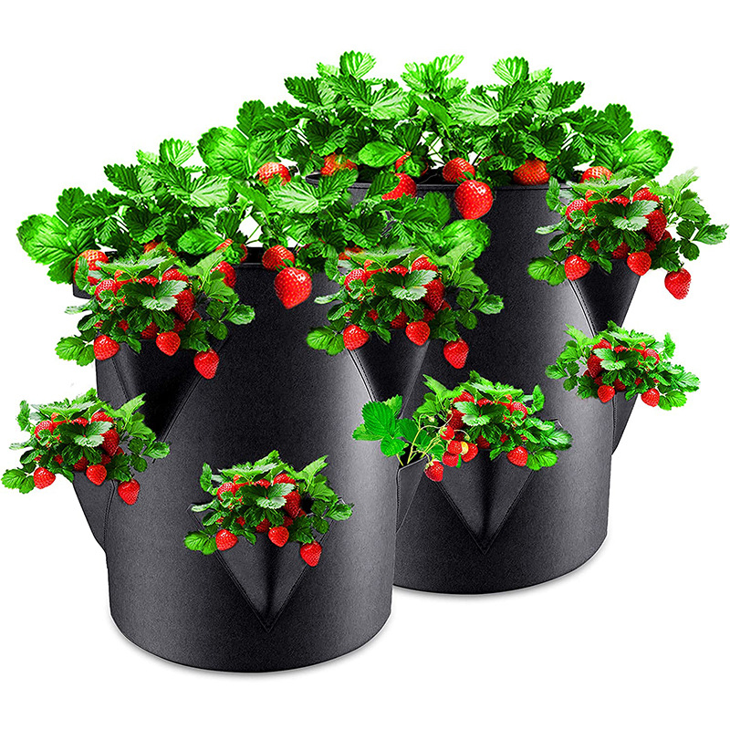 Amazon strawberry planting bag grow bag thickened non-woven fabric plant growth cultivation bag indoor and outdoor planting pot