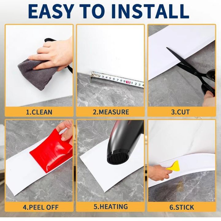PVC self-adhesive skirting line 10cm minimalist corner trim strip wallpaper wall stickers decorative background wall edge sticker
