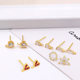 925 silver diamond with hook ear needle plating 18K real gold with hanging earrings earrings clothing accessories diy accessories wholesale