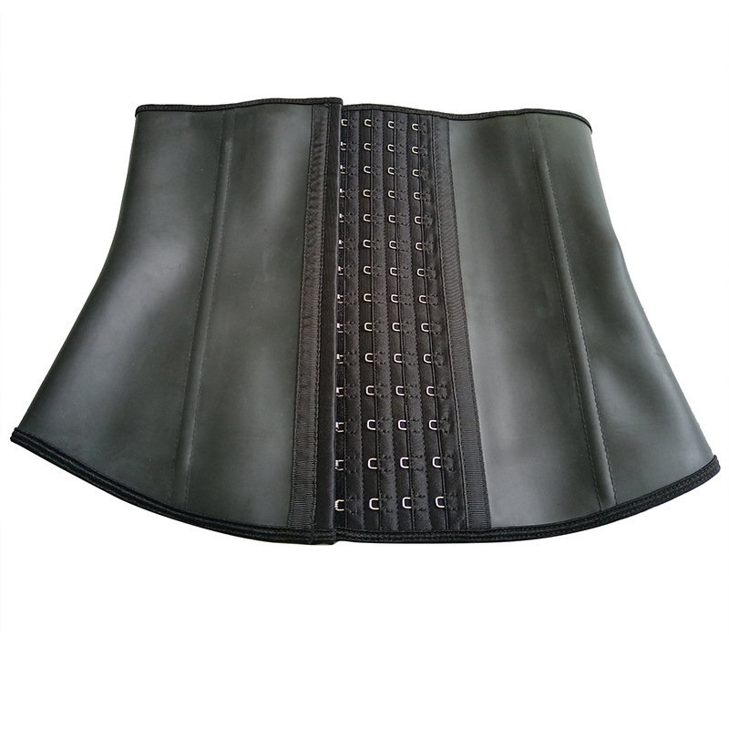 光沢ラテックス9骨ボディシェイプアップ4列バックルウエストトレーナーベルトlatex waist trainers|undefined