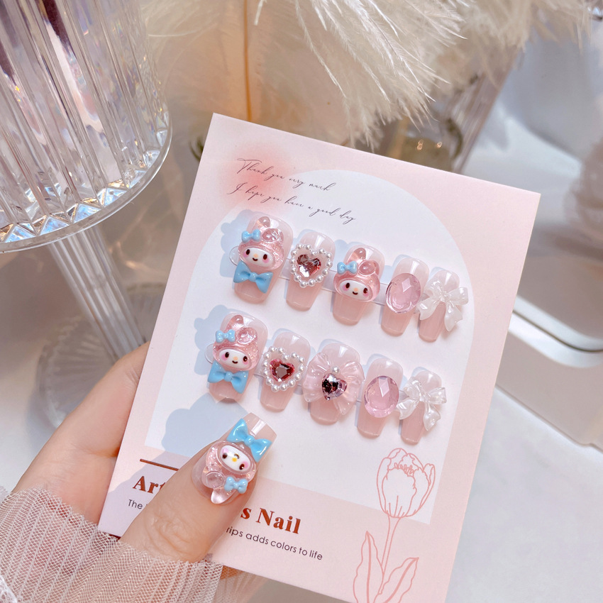 Dopamine Wearing Jiamei Girl Kawaii Melody Nail Wearing Nail Patch Cute Wearing Nail U27