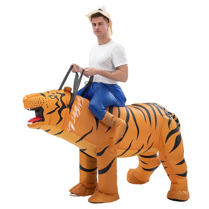 Cross-border hot-selling riding tiger inflatable suit Halloween funny cosplay costume props inflatable clothing manufacturer