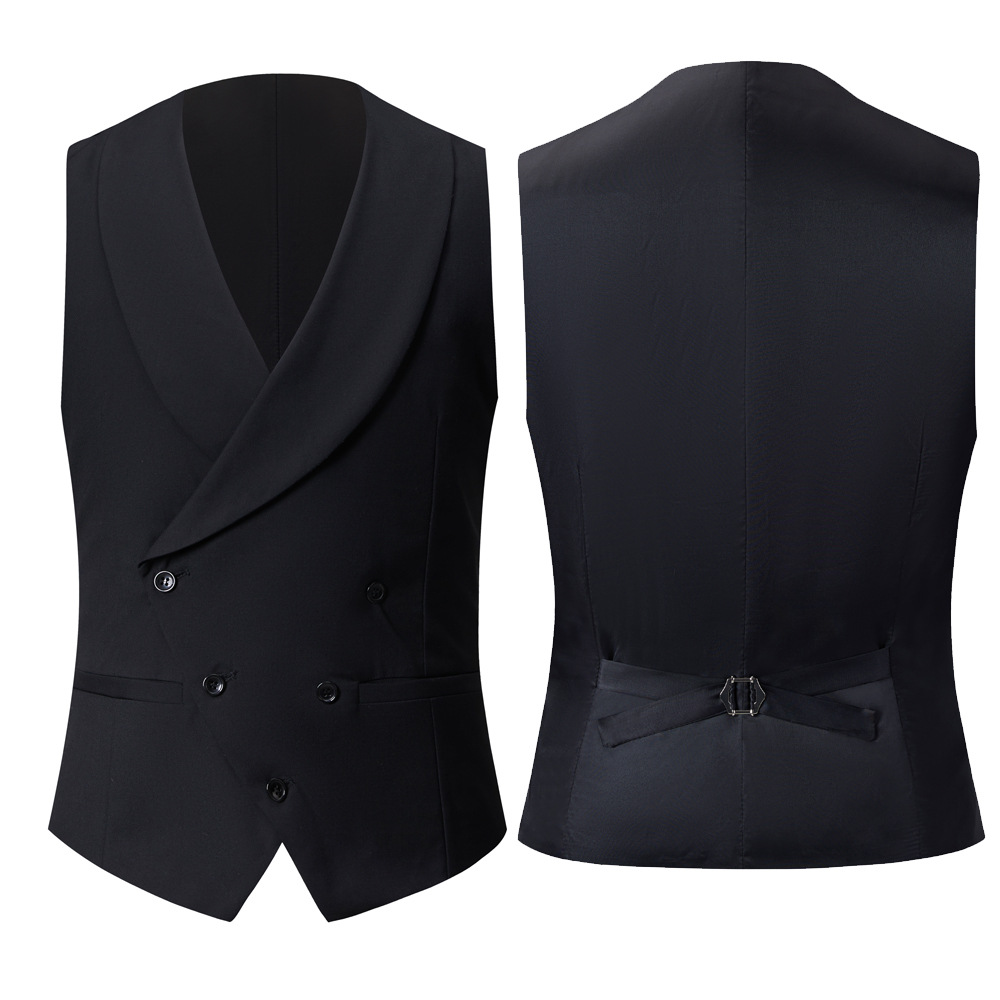 European and American men's suit vest Black