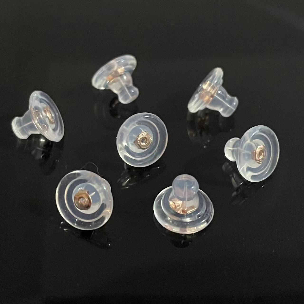 Silicone Ear Plug Anti-allergic Transparent Encapsulated UFO G18k Eco-friendly Earplugs diy Earrings Accessories Ear Cap Wholesale