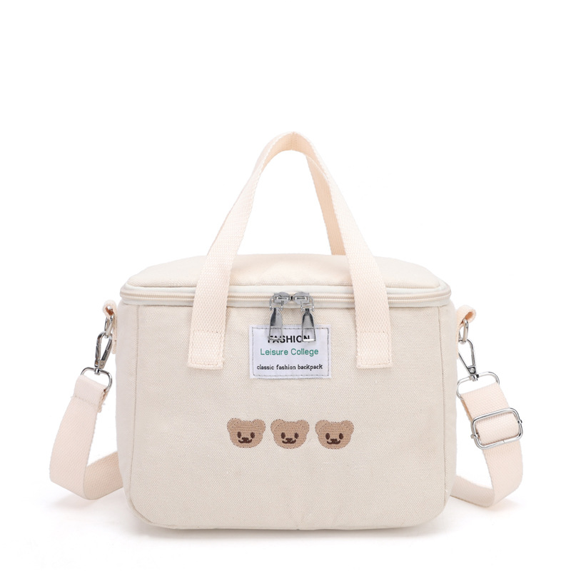 Mother and Baby Bag Canvas Portable Polyester Embroidery Crossbody Handbag Large Capacity Wholesale Baby Mummy Bag