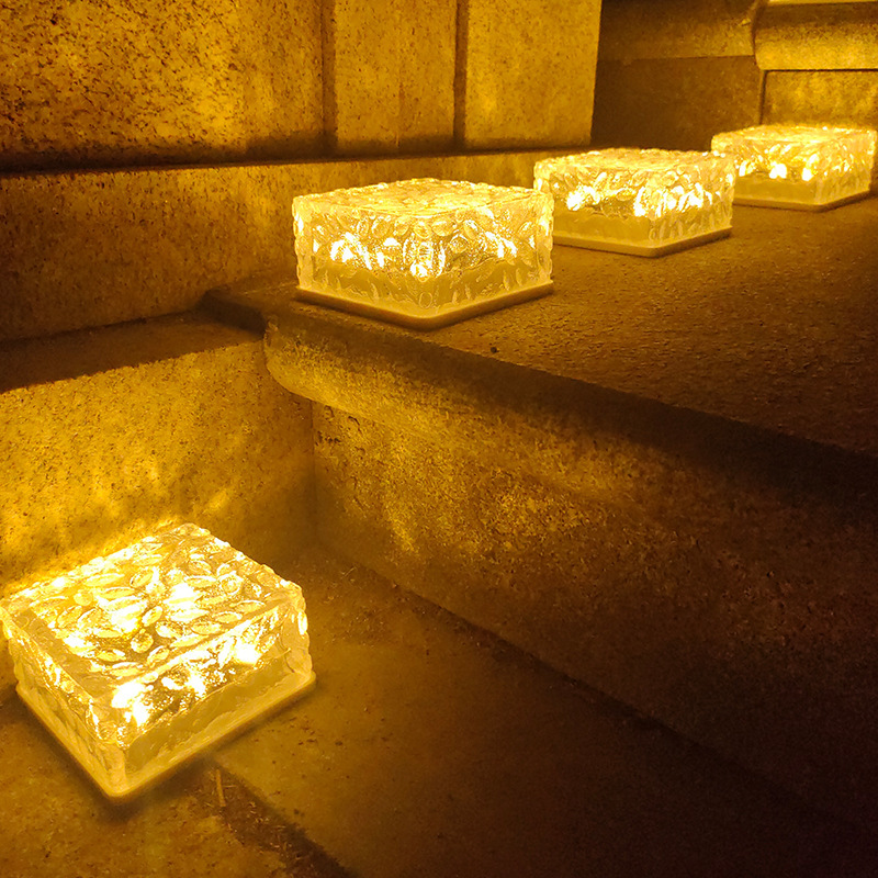 太陽エネルギー屋外庭園灯防水別荘花園芝生地埋灯ベランダ配置家庭用led氷レンガ灯|undefined
