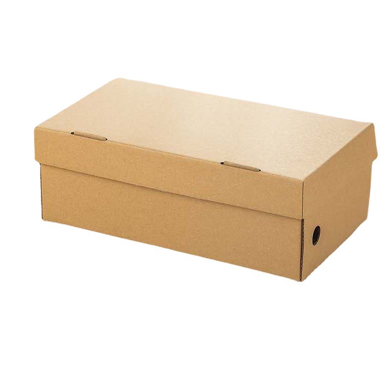 Kraft paper shoe box carton spot flip folding children men's and women's shoes e-commerce express shoe box packaging box wholesale