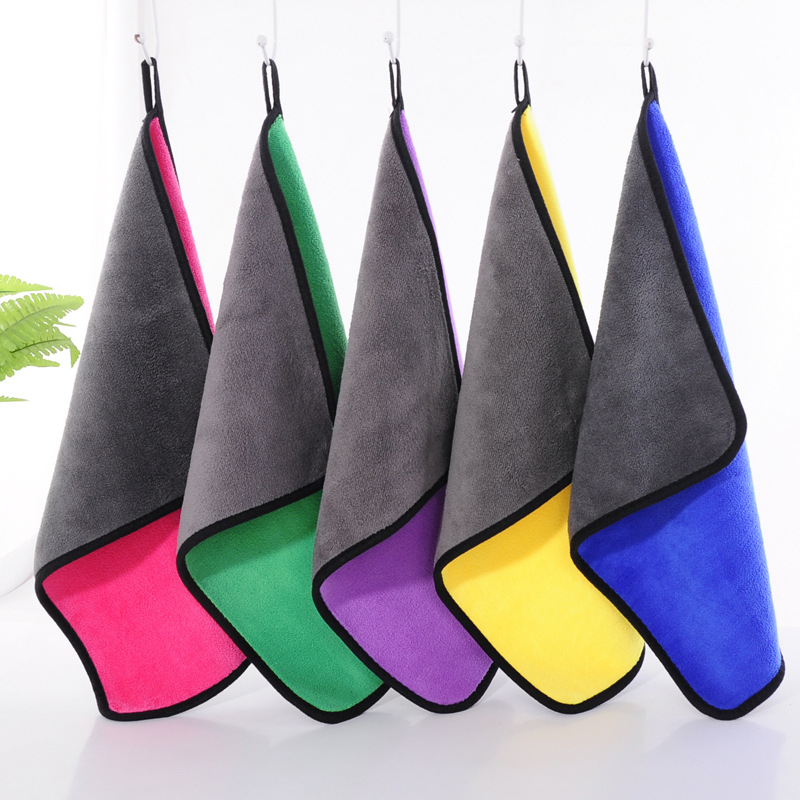 Thickened car wash towel car towel special glass absorbent lint-free double-sided hand towel car towel can be added to advertising