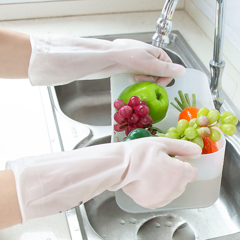 Household dishwashing gloves women's laundry artifact waterproof rubber gloves thin household washing bowl latex gloves