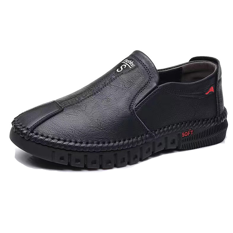Foreign Trade Men's Shoes Spring and Autumn Men's Leather Shoes Business Shoes Leather Shoes Men's Leather Soft Sole Middle-aged Low-top Casual Shoes