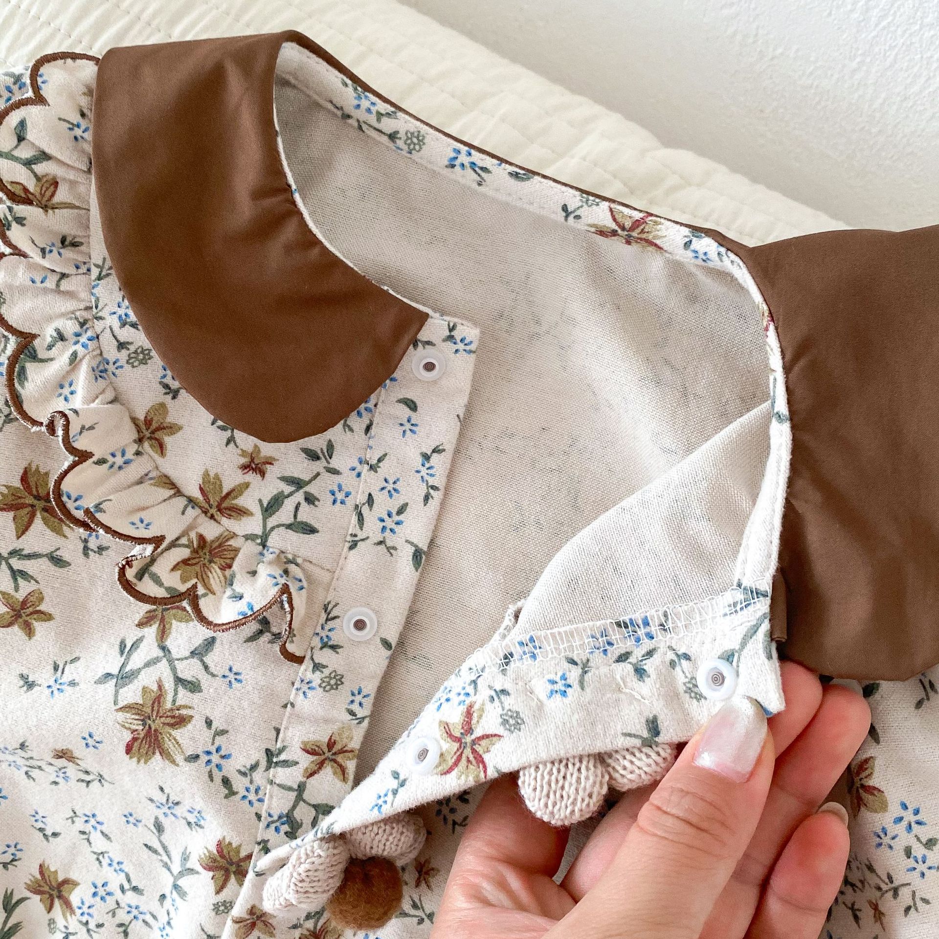 Baby floral bag fart clothing 0-2 years old autumn South Korea children's clothing baby girl super cute jumpsuit one-year-old dress AL664