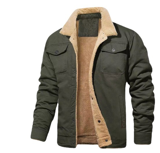 Cross-border spot autumn and winter new manufacturers men's jacket velvet cotton frock casual jacket men's jacket