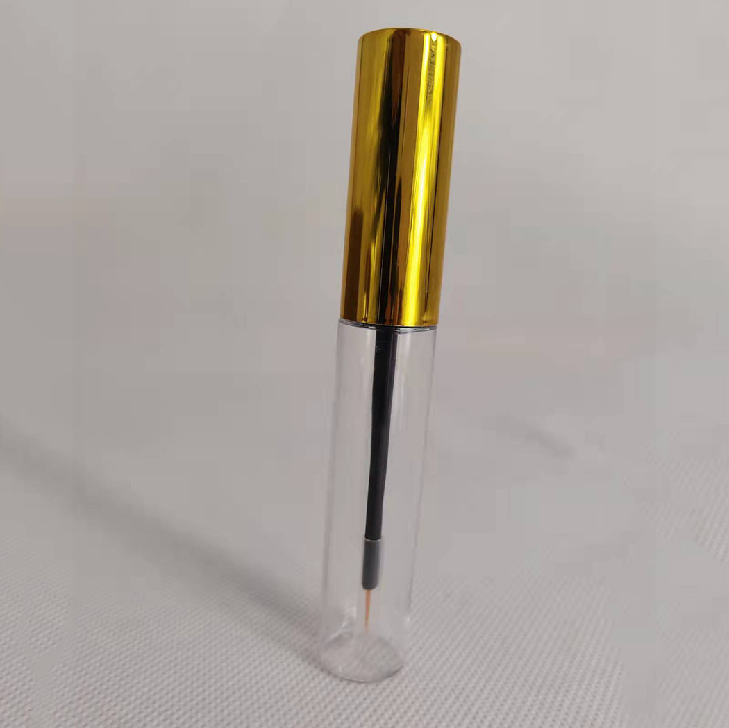 10ml mascara empty tube mascara growth liquid transparent empty bottle makeup lip gloss bright gold cap sub-bottle manufacturer