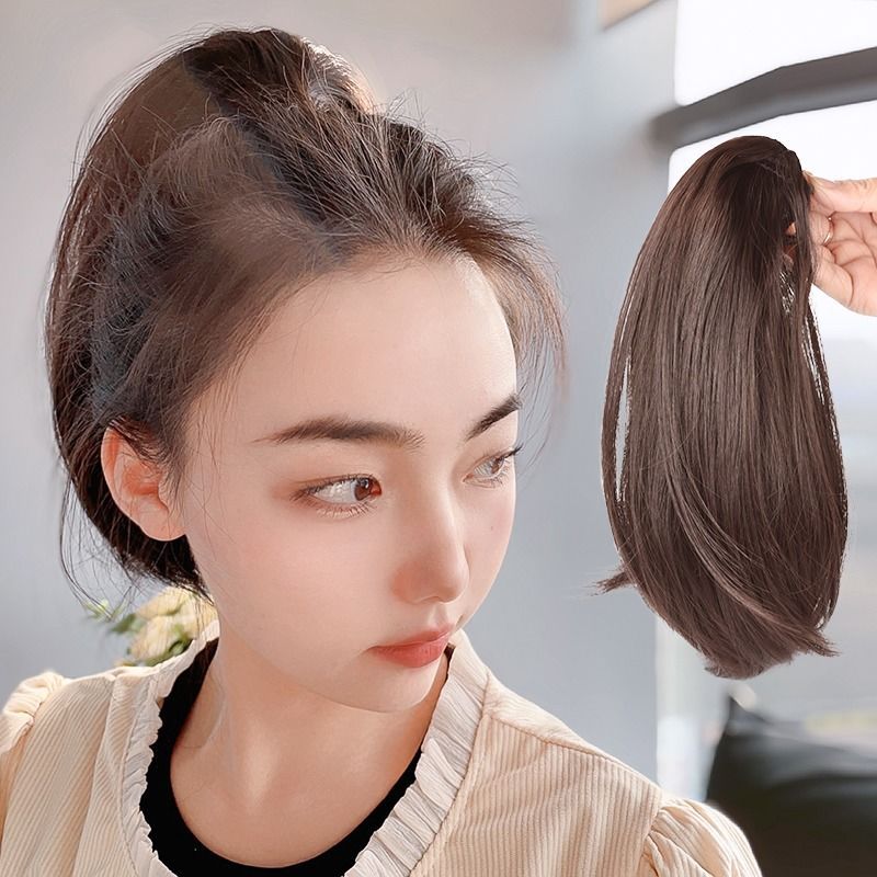Ponytail wig female grab clip-type inner buckle short ponytail Internet celebrity natural simulation fake braid hair accessories factory in stock wholesale