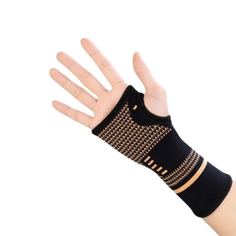 Hualong copper fiber nylon knitted sports wrist Protector Palm sprain volleyball fitness football basketball protective gear men and women