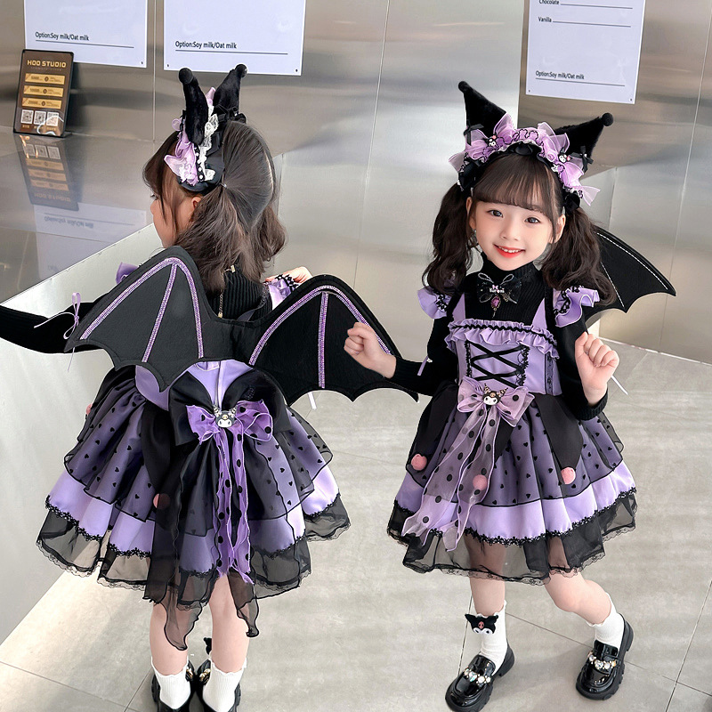 Girls Culomi Lolita Princess Dress Deviruchi Wings Show Dress Cake Birthday Dress Children's Dress