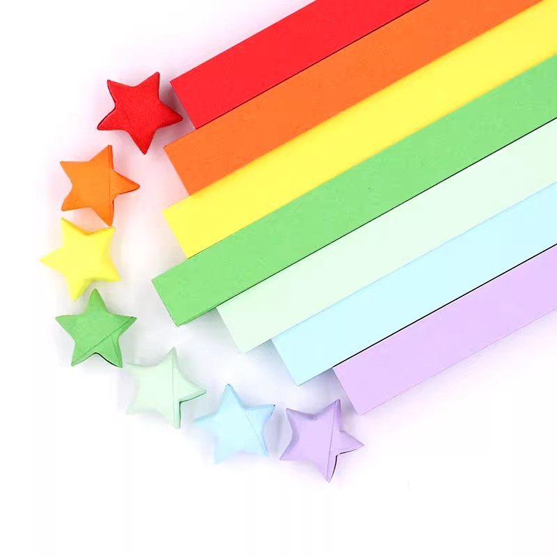 Star origami gradient luminous lucky star paper five-pointed star origami luminous DIY handmade creative cartoon origami