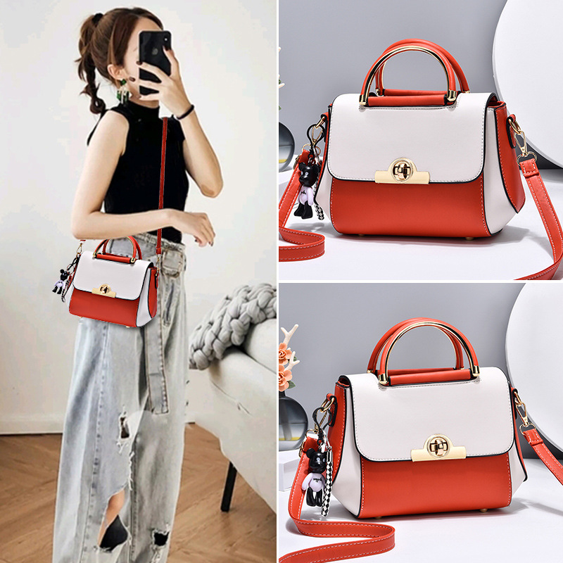 Factory small bag women's 2023 new color matching women's bag diagonal fashion women's bag shoulder handbag a generation of hair