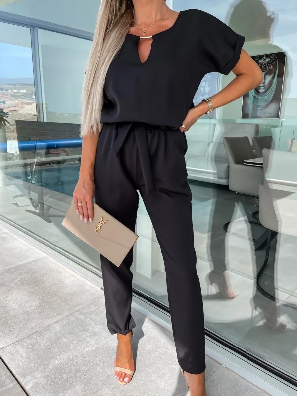 2023 Europe and the United States cross-border leisure suit independent station AliExpress fashion solid color jumpsuit