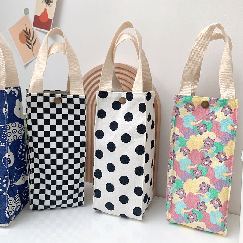 simple-canvas-insulated-cup-sleeve-protective-universal-water-bottle-handbag-milk-tea-cup-portable-bag