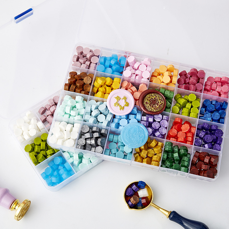 Fire paint wax grain wholesale source factory spot boxed multi-color sealing wax mixed color octagonal seal wax