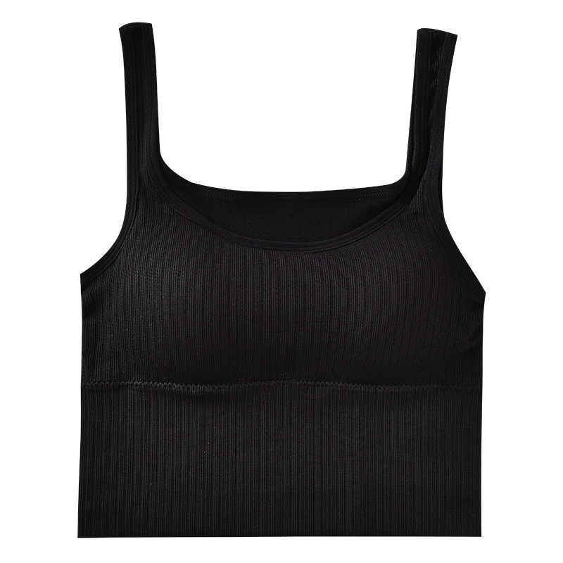 Small Square Collar Solid Color Sling Beautiful Back Underwear Women's No Steel Ring Wrapping Chest and Belly Outer Wearing Inner Base Strapless Vest for Women